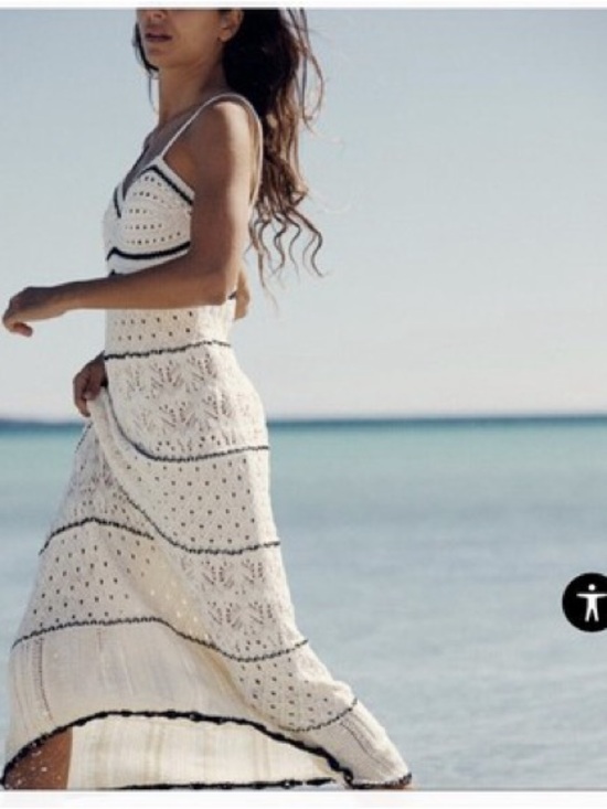 Zara Dresses & Skirts - Zara Cream and Black Knit Maxi Dress